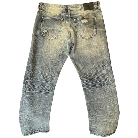 Rsrch & DVlpmnt Men Jeans size 38 x 32 Blue & White Mid Rise Straight Fit NWT - Picture 12 of 12